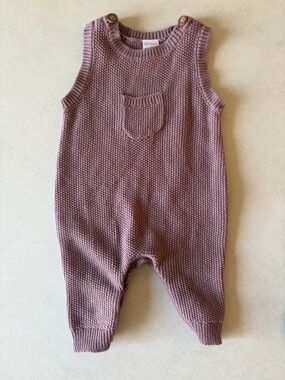 Carter's Mauve Knit Sleeveless Romper 3M